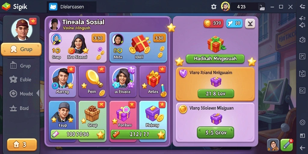 Fitur multiplayer yang memungkinkan pemain bermain bersama teman.